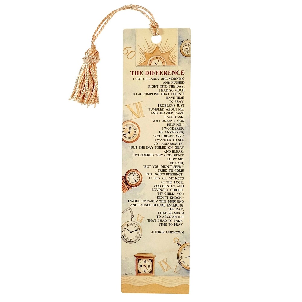 Vintage 90s "The Difference" Bookmark- inspirations, 1997 Quality Artworks PT105